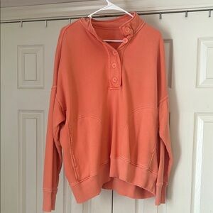 Women's Orange Button-Up Top